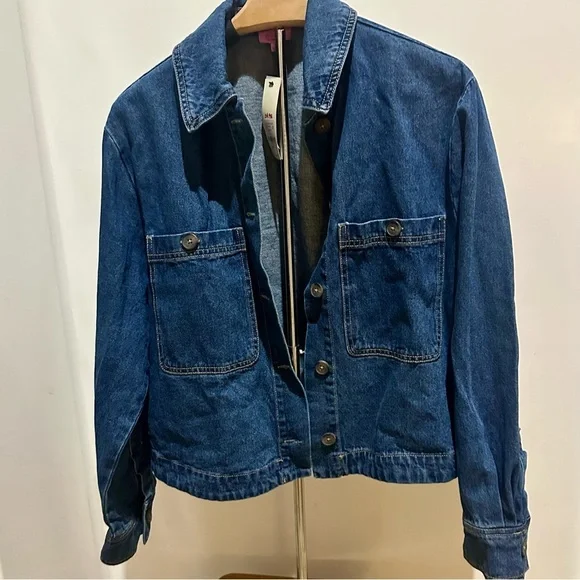 Francesca’s Oversized Denim Jacket – Dark Wash | Size S | NWT - Picture 3 of 10